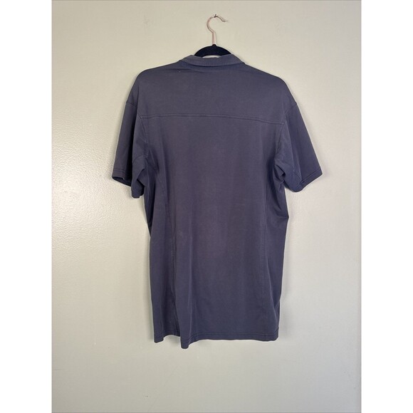 BLEACH FLAW! Arc'teryx Captive Polo Shirt Blue Large Performance‎ Lightweight - Picture 2 of 9